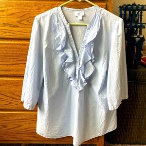 ⭐️FINAL CALL/ DONATING SOON - Ann Taylor LOFT Striped Ruffle Blouse